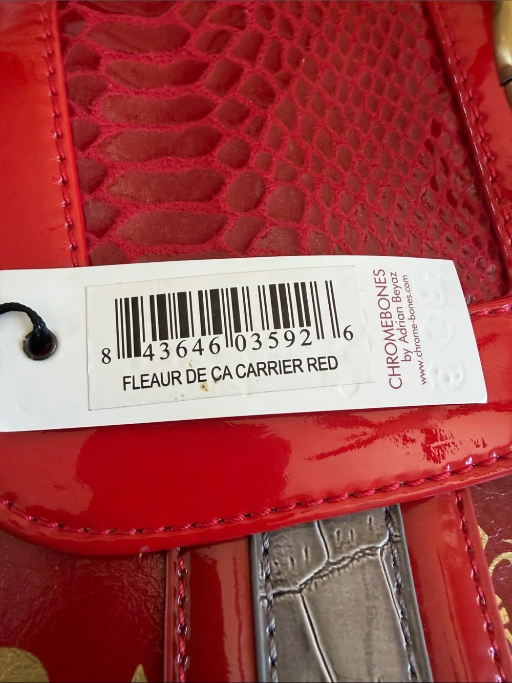 Chrome Bones Adrian Beyaz Fleur De CA Red Luxury Pet Carrier Dog Cat Travel NWT - Picture 3 of 15